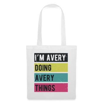 Ich mache Avery Things Retro-Farben - Stoffbeutel - Weiß - Vorne