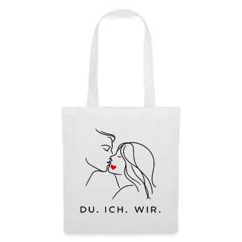 Minimal Heart Down, Valentine's Day Partner - Tote Bag - white - Front