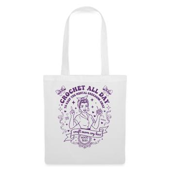Crochet Lover Crochet All Day Craft More Cry Less - Tote Bag - white - Front
