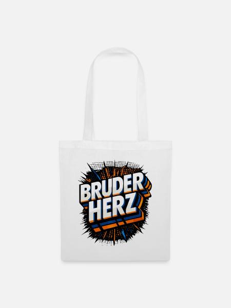 Bruderherz Geschenk Bruder - Stoffbeutel - Weiß
