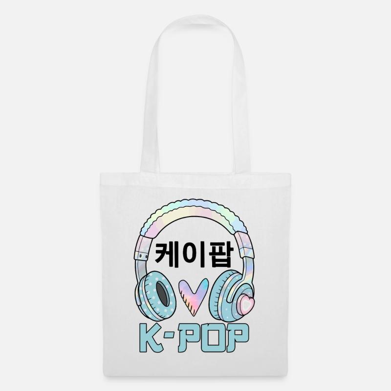 K Pop 케이팝 - Sac en tissu - blanc