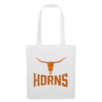 Texas Longhorn Hörner Design - Stoffbeutel - Weiß - Vorne