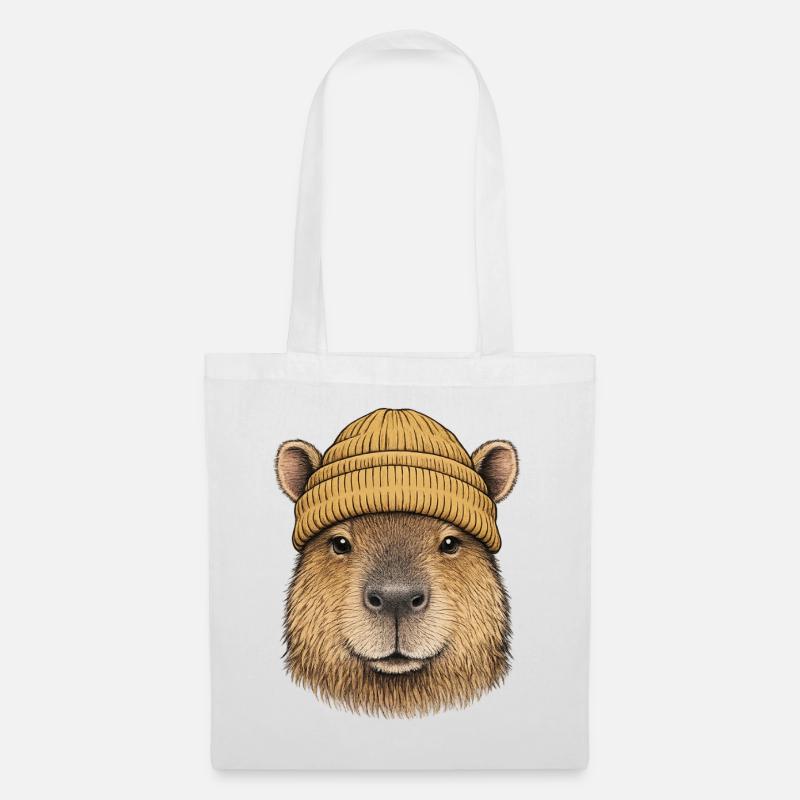 Capybara with cap - Tote Bag - white