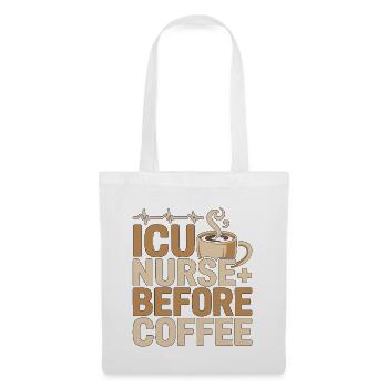 Infirmière en soins intensifs avant la médecine Amante du café en première ligne - Sac en tissu - blanc - Devant