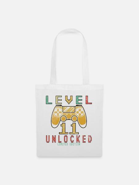 Level 11 freigeschaltet - Stoffbeutel - Weiß
