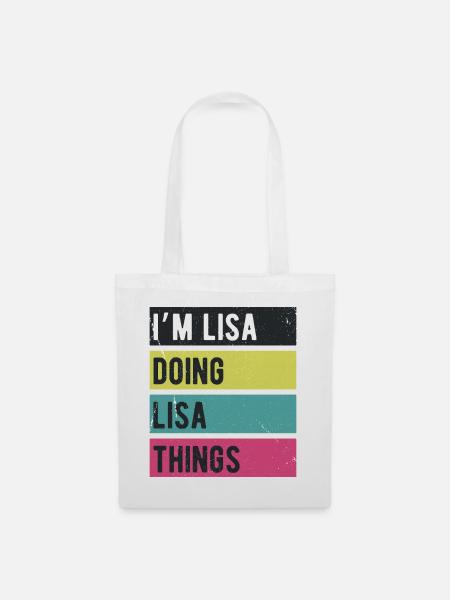 Ich bin Lisa, die Lisa-Dinge Retrofarben macht - Stoffbeutel - Weiß
