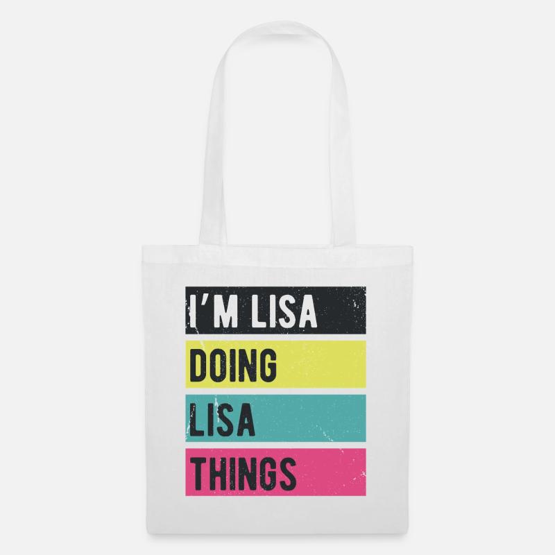 Ich bin Lisa, die Lisa-Dinge Retrofarben macht - Stoffbeutel - Weiß