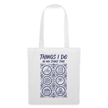 Choses que je fais pendant mon temps libre Amant drôle du crochet - Sac en tissu - blanc - Devant