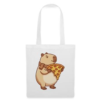 Pizza Capybara avec fromage fondant - Sac en tissu - blanc - Devant