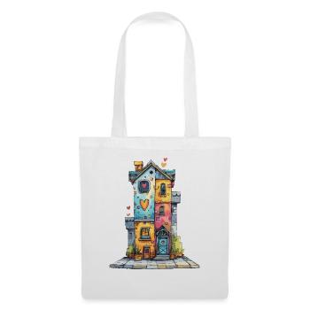 Heart House in Watercolors - Tote Bag - white - Front