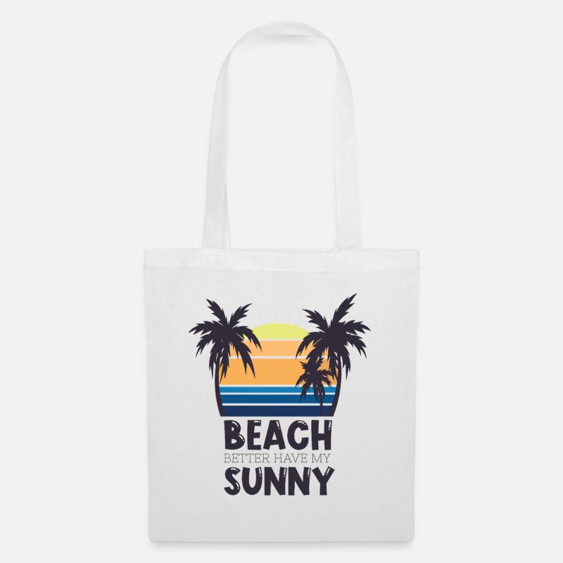 Sunset on the beach saying - Tote Bag - white