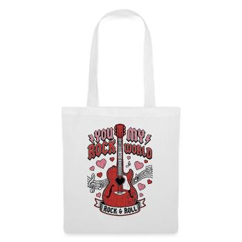 You Rock My World Gitarrist und Musiker Valentine - Stoffbeutel - Weiß - Vorne