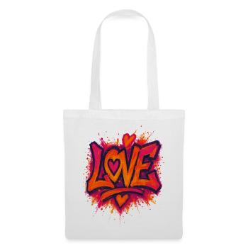 Amour - Cœur - Saint Valentin - Mariage - Sac en tissu - blanc - Devant
