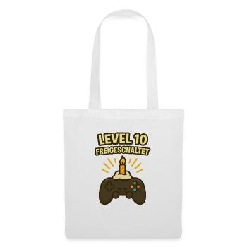 Chemise débloquée niveau 10 Chemise d’anniversaire - Sac en tissu - blanc - Devant