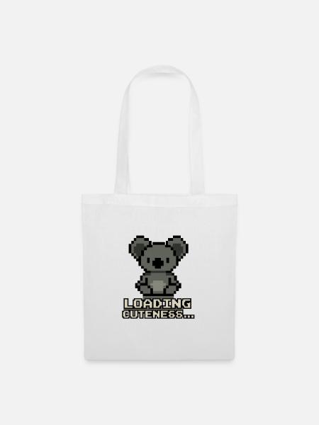 Pixelkoala Loading Cuteness - Stoffbeutel - Weiß