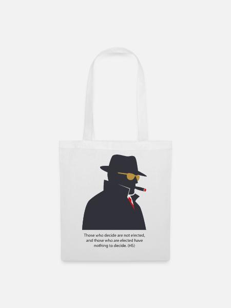 Noir-Silhouette mit Zigarre - Stoffbeutel - Weiß