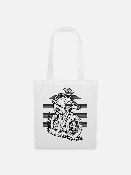 Iconisches Mountainbike Motiv - Stoffbeutel - Weiß