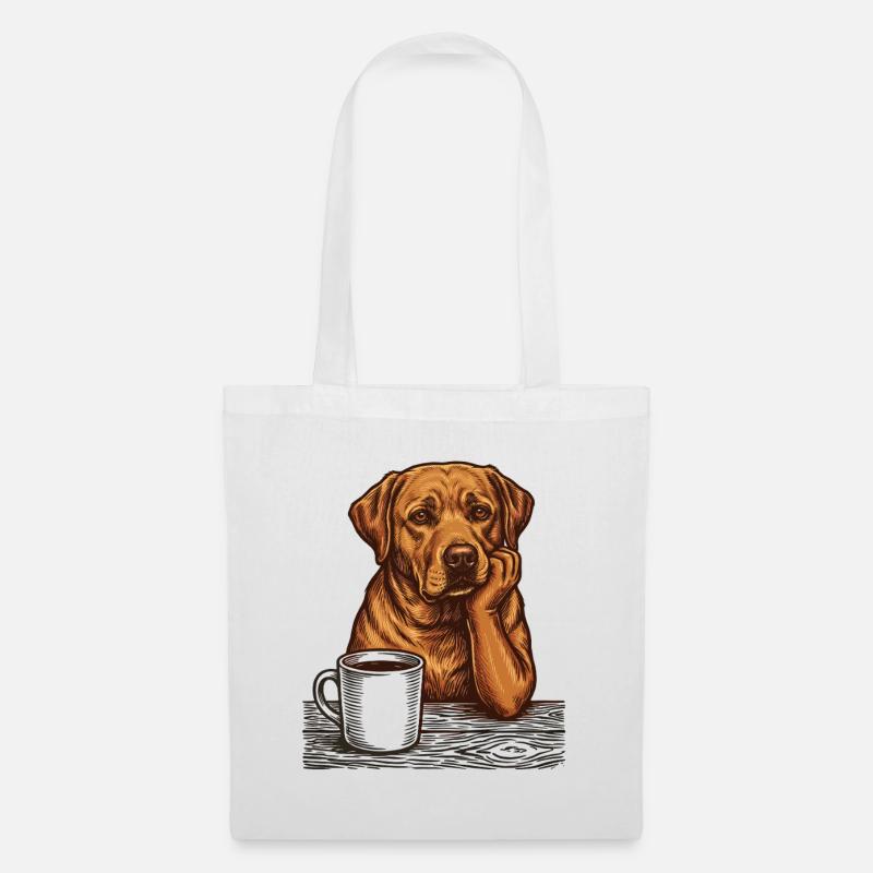 Echter Foxred Labrador Kaffee Morgenmuffel - Stoffbeutel - Weiß