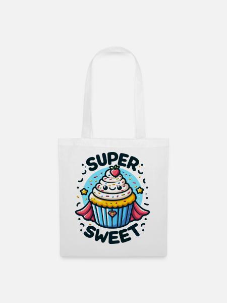 Super Cupcake Held - Stoffbeutel - Weiß