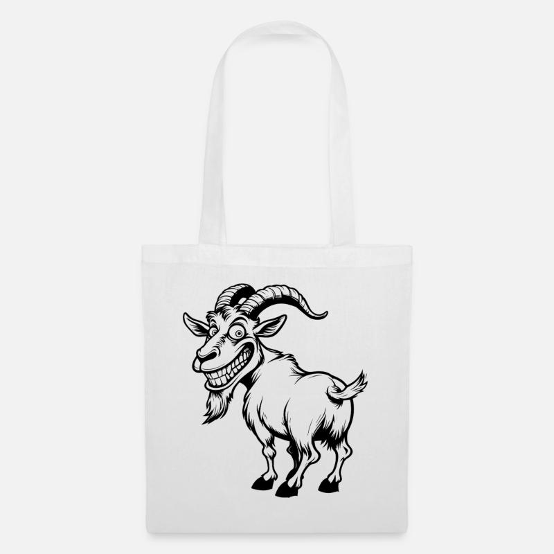 Goat mischievous black sketch - Tote Bag - white