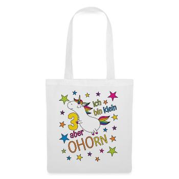3 ans Fille Licorne Je suis petite mais érable - Sac en tissu - blanc - Devant