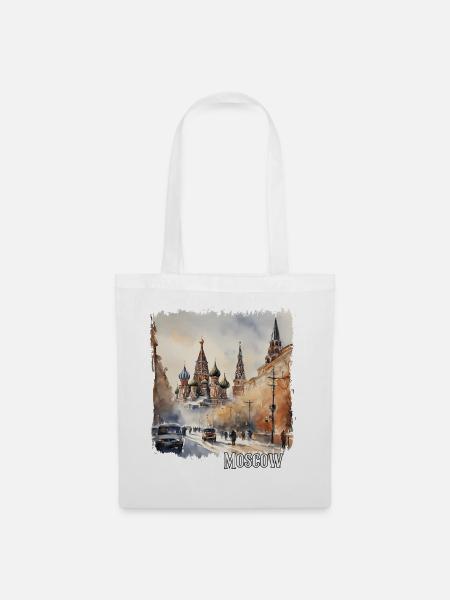 Aquarell von Moskau, Moskau, Russland - Stoffbeutel - Weiß