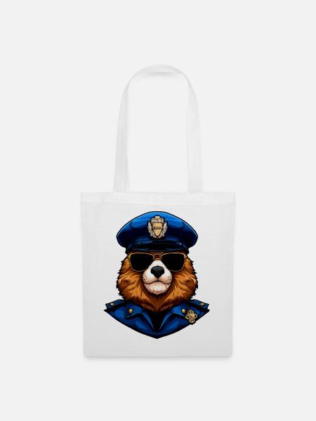 Murmeltiere Polizei - Stoffbeutel - Weiß