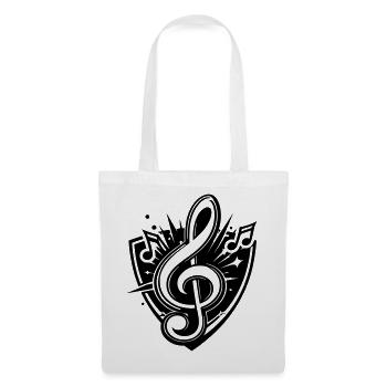 Notenschlüssel Musik Logo - Stoffbeutel - Weiß - Vorne