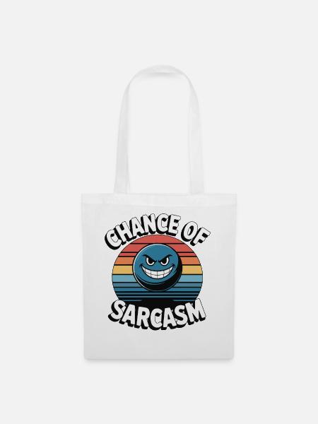 Chance of Sarcasm - Retro Grinsen - Stoffbeutel - Weiß