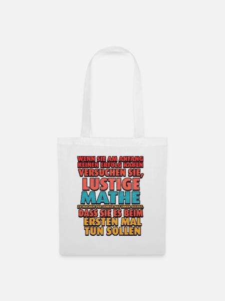 Lustige Mathe Typografie Lehrerspruch - Stoffbeutel - Weiß