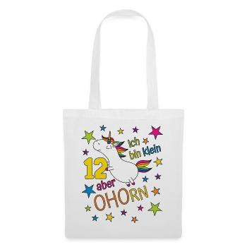 12 ans Fille Licorne Je suis petite Mais - Sac en tissu - blanc - Devant