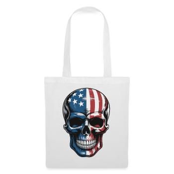 USA Totenkopf - Design du Crâne Patriote - Sac en tissu - blanc - Devant