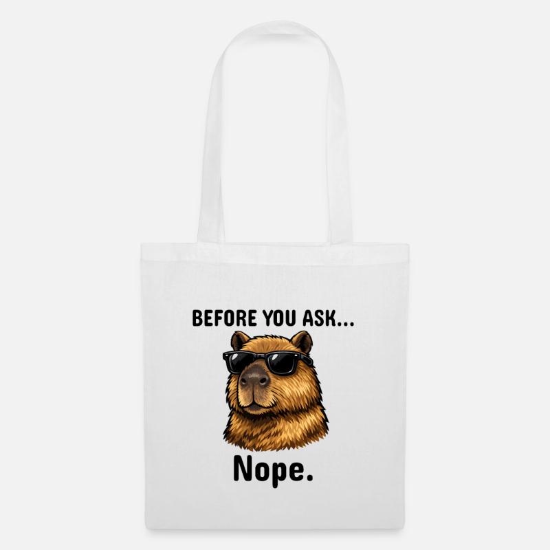 Capybara NOPE Not today Retro T-Shirt - Stoffbeutel - Weiß