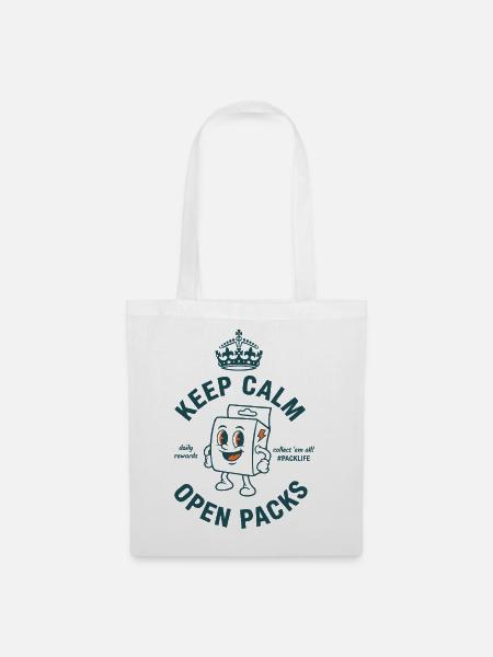 Keep Calm Open Packs Sammelkarten-Packlife - Stoffbeutel - Weiß