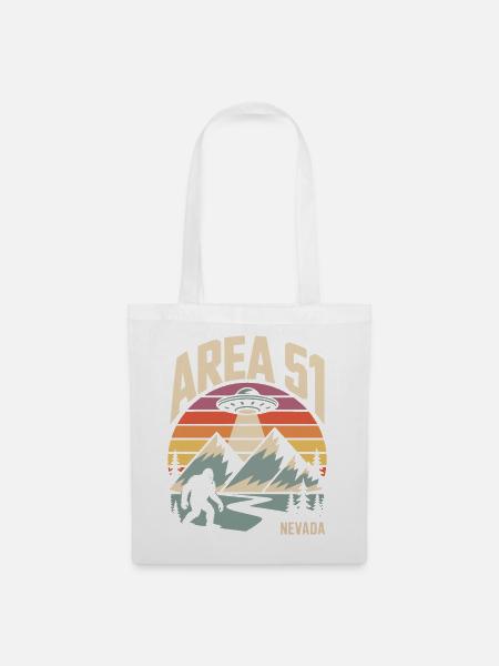 Area 51 Nevada UFO Retro Design - Stoffbeutel - Weiß