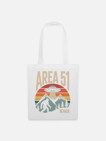 Area 51 Nevada UFO Retro Design - Stoffbeutel - Weiß