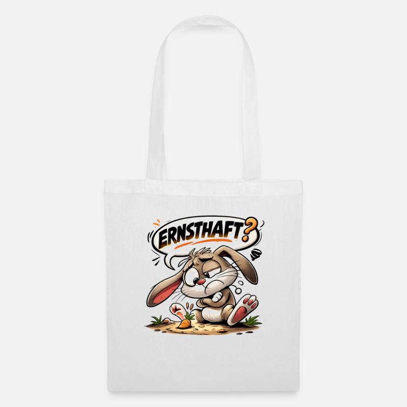 Osterhase Humor Motiv Geschenk - Stoffbeutel - Weiß