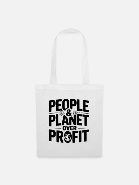 Menschen & Planet über Profit - Stoffbeutel - Weiß