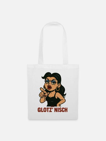 Glotz Nisch Bold Cartoon - Stoffbeutel - Weiß