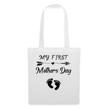 Mein erstes Muttertags-T-Shirt für eine schwangere Mutter - Stoffbeutel - Weiß - Vorne
