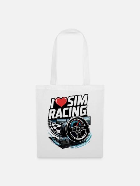Ich liebe Sim Racing - Stoffbeutel - Weiß