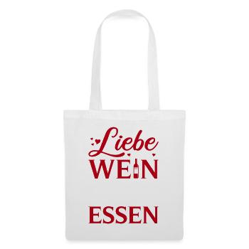 Liebe es mit Wein zu Kochen / Lustiger Spruch - Stoffbeutel - Weiß - Vorne