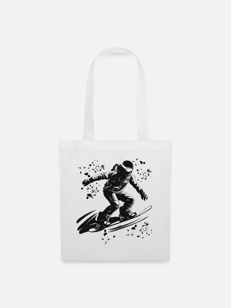 Snowboarder Snowboarding Snowboard - Stoffbeutel - Weiß