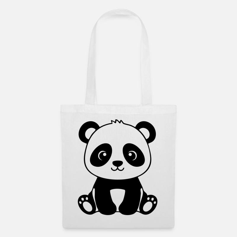 Süßes Panda-Baby – Schwarz und Weiß - Stoffbeutel - Weiß
