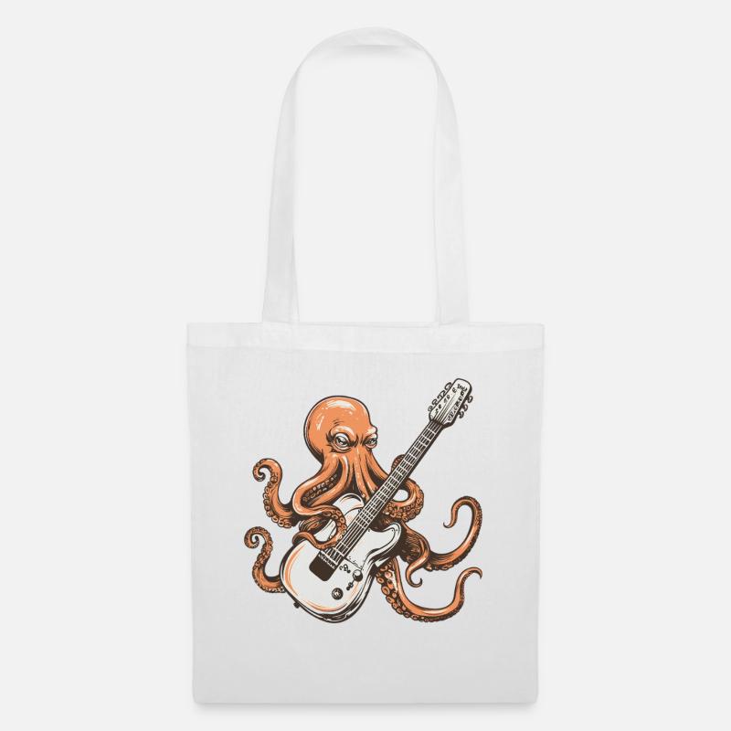 Oktopus Gitarrenriff - Stoffbeutel - Weiß