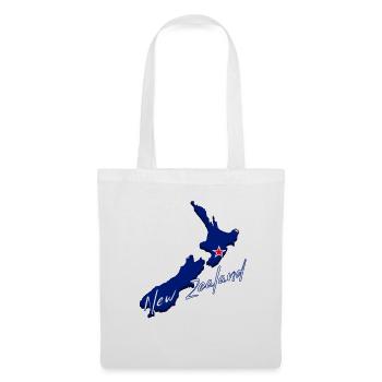 Carte avec le drapeau de la Nouvelle-Zélande - Sac en tissu - blanc - Devant