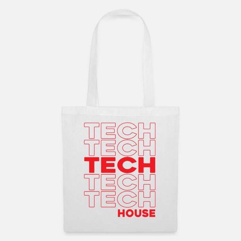 Tech House Neon-Stacks - Stoffbeutel - Weiß