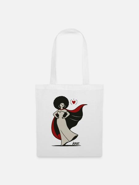 Afro Diva Cape Hero - Stoffbeutel - Weiß