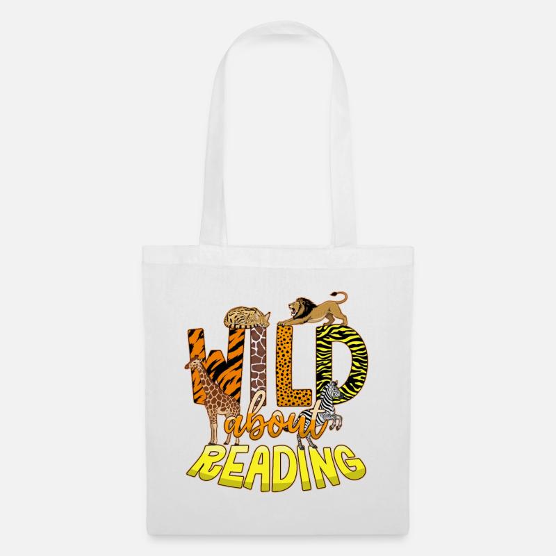Wild About Reading Book Lover Library - Stoffbeutel - Weiß