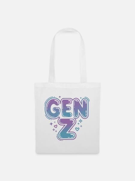 Gen Z Gradient Schrift Design - Stoffbeutel - Weiß
